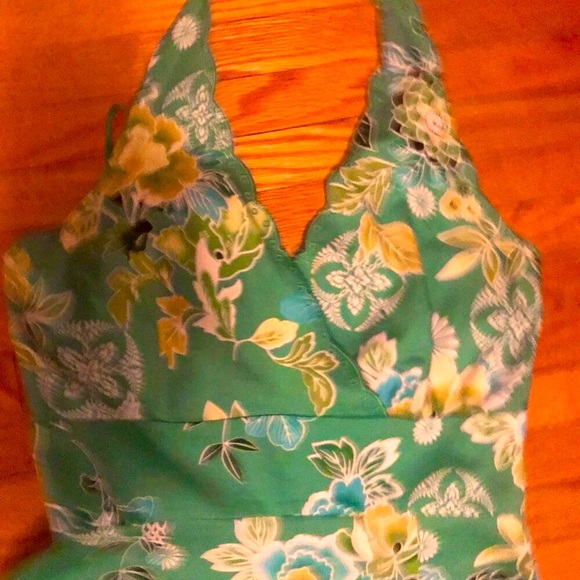 Spenser Jeremy green halter dress with lining - Picture 3 of 5